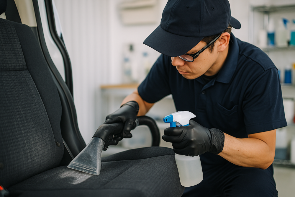N-BOX後部座席の食べこぼし汚れと甘いニオイを徹底除去｜広島県呉市ラボシラの内部洗浄＋水性シートコート施工事例