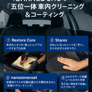 【山口県下関市】車内クリーニング・消臭・カビ対策ならGARAGE SHO｜Starex水性シートコーティング対応