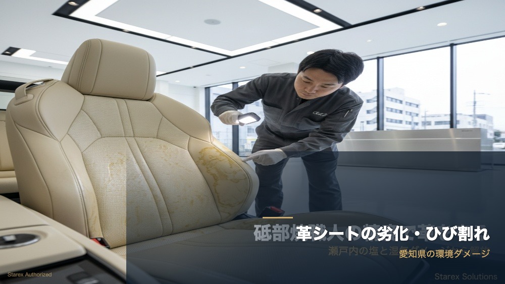 名古屋の猛暑と伊勢湾からの湿気がもたらすレザーシートダメージ - アイキャッチ画像