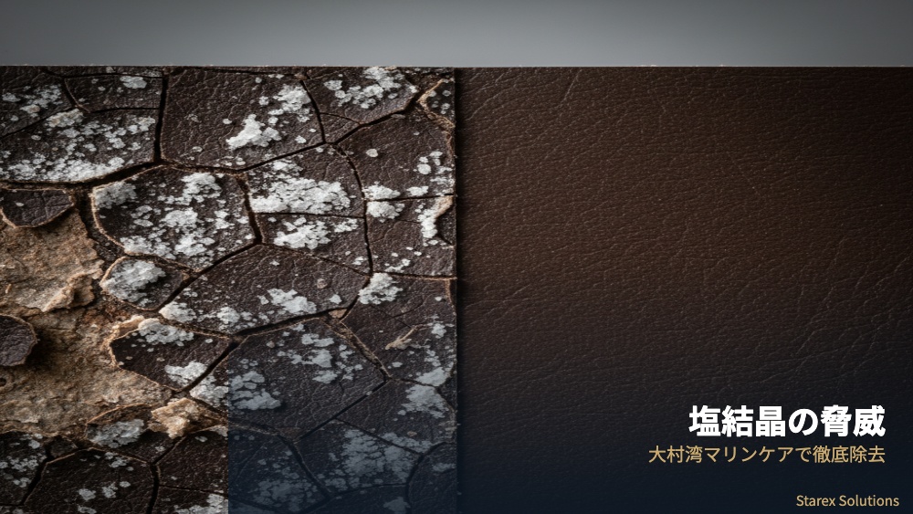 塩害による革シート劣化の段階