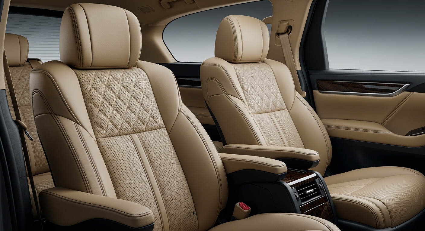 アルファードプレミアムレザーシートの素材テクスチャ詳細