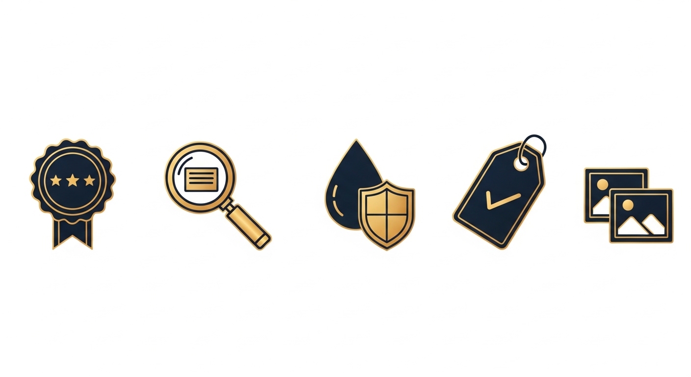 シートコーティング施工店選びの5つの判断基準インフォグラフィック