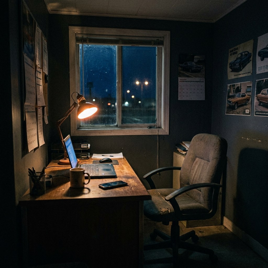 夜 22 時の事務作業