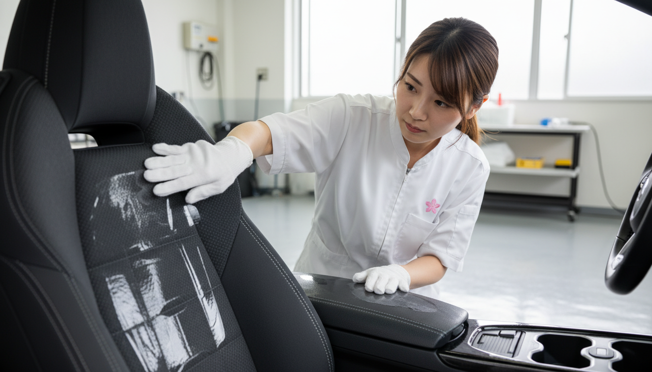 コーティング品質を確認する専門スタッフ