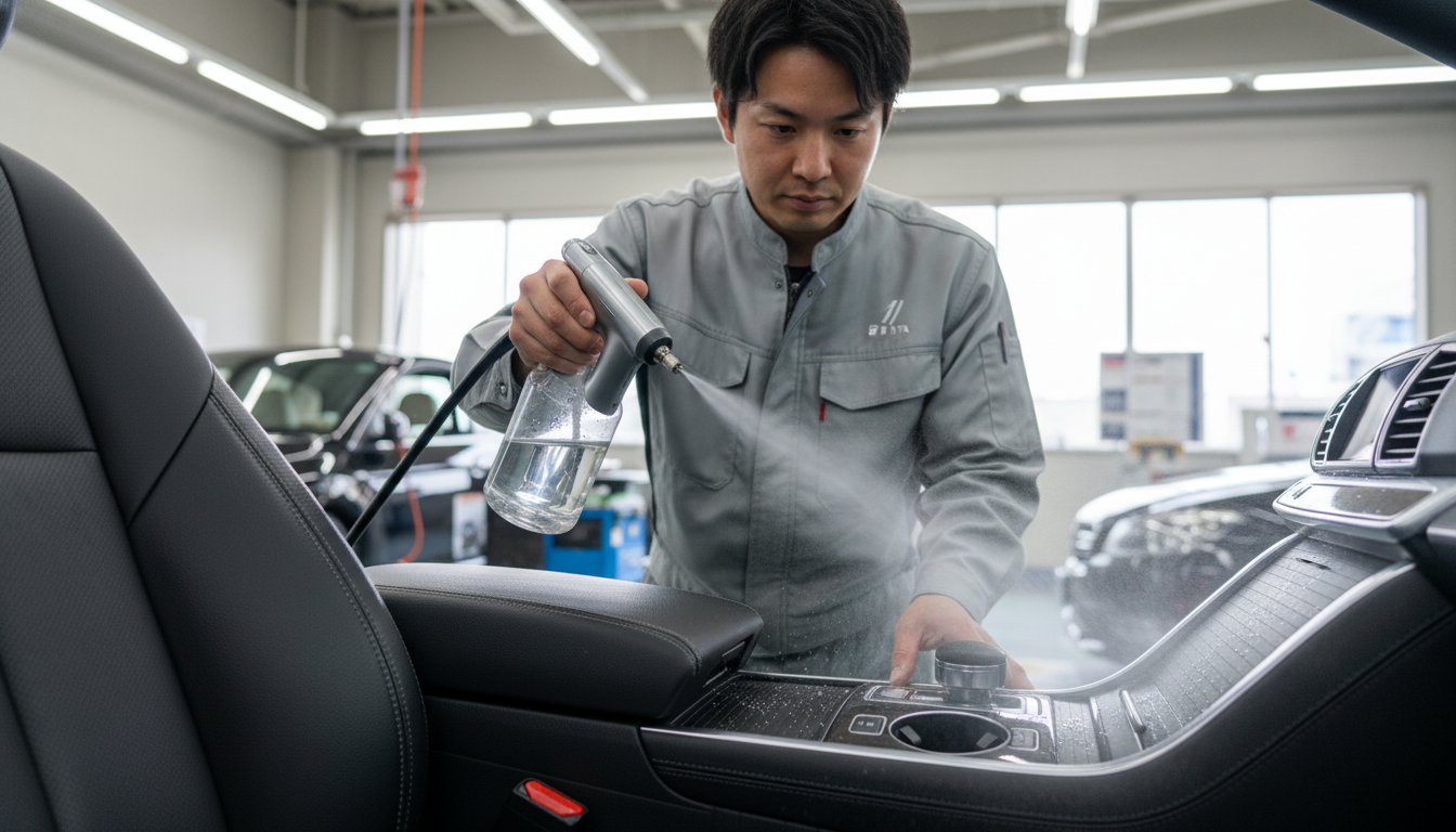水性コーティング剤の塗布作業