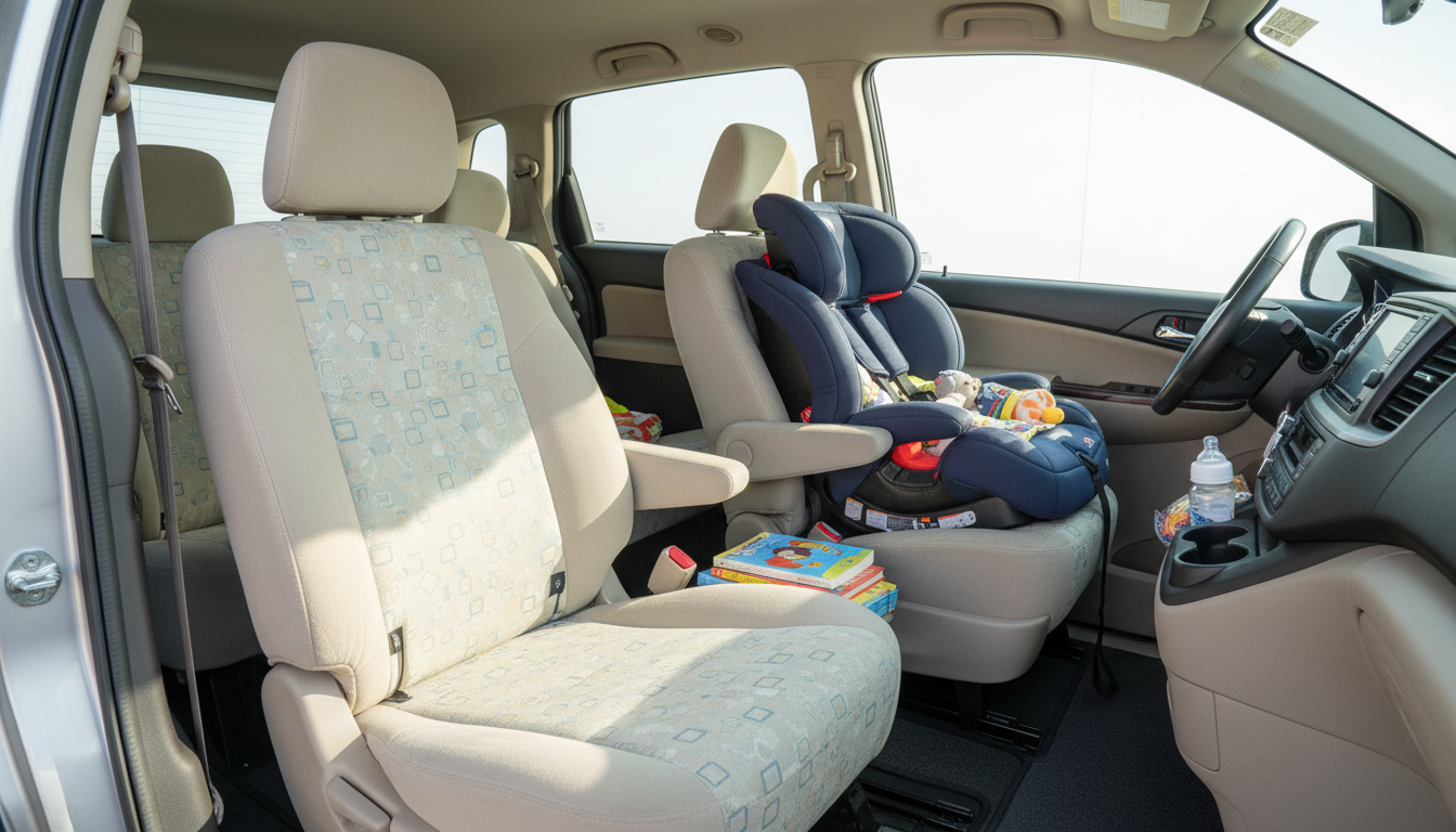 ファミリーカーのシート保護施工