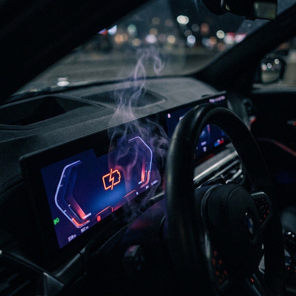 EV ダッシュボードのバッテリー警告ランプ