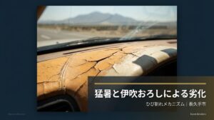 【長久手市】猛暑と伊吹おろしが車内に与える劣化・ひび割れメカニズム | 西村コーティング