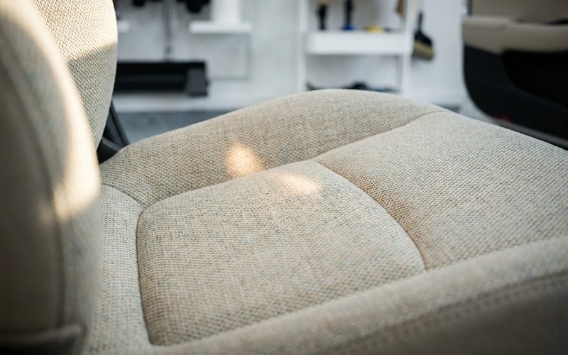 布のファブリックシートの織り目の拡大