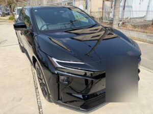bZ4Xの内装と後席シートヒーターの汗対策｜新車のシートコーティング施工事例（岡山市南区）